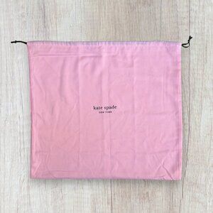 Kate Spade Pink Dust Bag Large Travel Storage Drawstring Preppy Green Logo